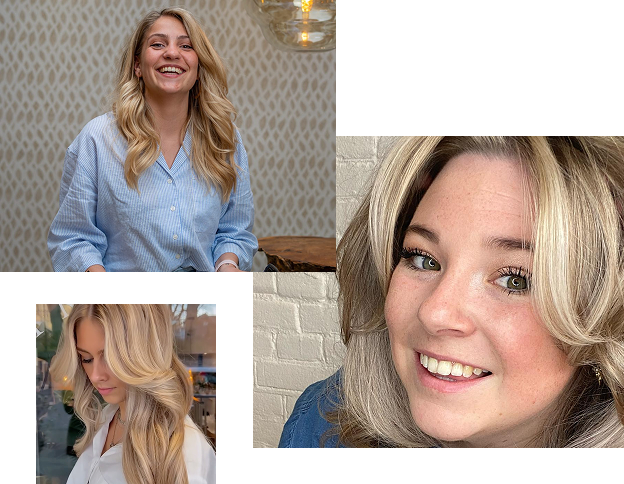 3 foto's bij elkaar met ieder een ander beeld van de salon